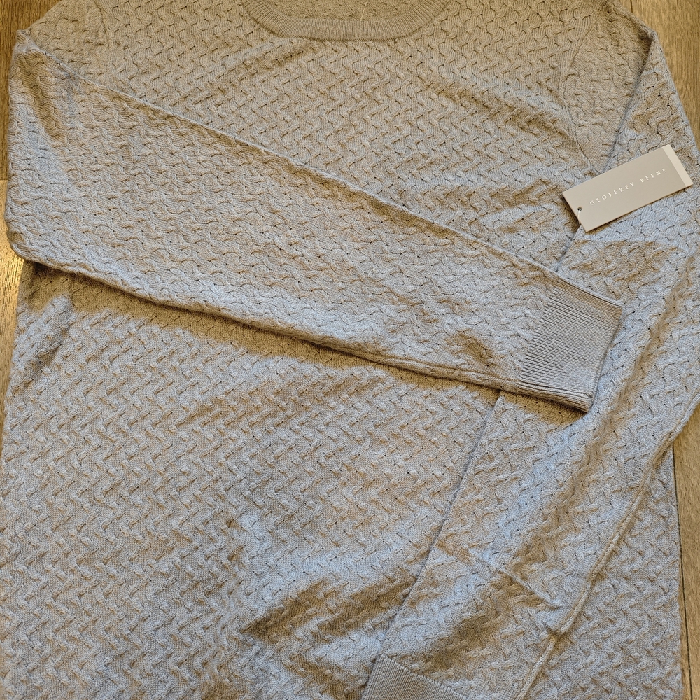 Gray Textured Knit Sweater